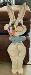 Wood floor standing easter bunny, decor