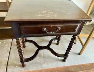 Jacobean Revival side tablenightstand, barley twist legs
