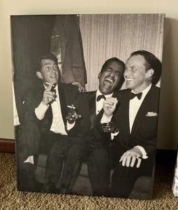 Canvas print of the Rat Pack, Frank Sinatra, Dean Martin and Sammy Davis jr.