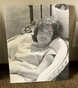 Canvas print of Jacqueline Kennedy relaxing in a chair