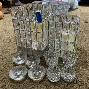 Glass prism candle holders