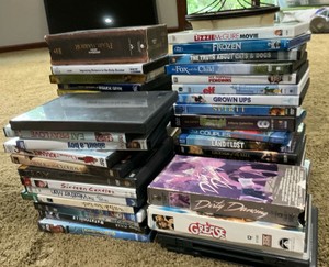 Various titled DVDs, VHS tapes