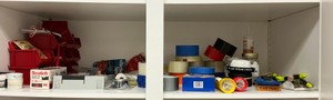 Misc tapes, flashlights and other various items.