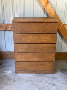 Vintage Solid Wood 5 Drawer Dresser