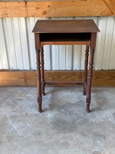antique wooden side table with storage