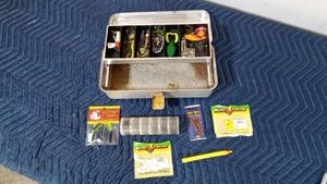 tin tackle box with misc tackle