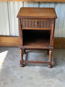 antique French Louis XVI or Henry II style oak nightstand
