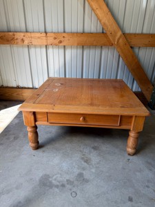 solid wood coffee table with one drawer