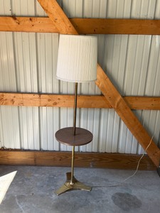 vintage Mid-Century Modern (MCM) floor lamp with a built-in tray table