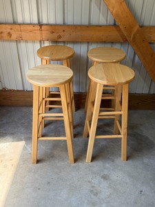 4 - wooden bar stools