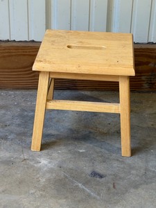 solid wood single-step utility stool