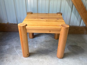 solid pine log end table
