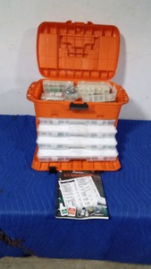 Tool box with several organizing boxes inside full of air conditioning parts