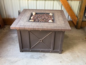 38-inch square propane gas fire pit table