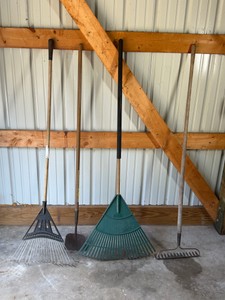 Rakes and metal ice scraper  chisel