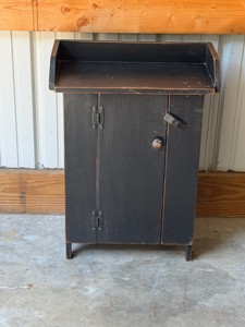 primitive wooden dry sink cabinet