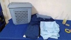Hamper full of King size sheet sets and more
