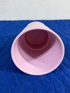 Vtg Pink German Pottery Vase 6.5 Tall, 5 Rim, And 3.25 Base