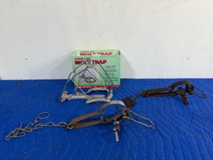 Choker loop mole trap and 2 spring animal traps