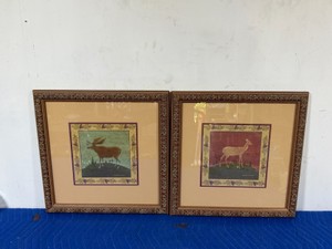 2 - wall hanging pictures by Warren Kimble - Moose and Deer on pictures