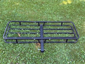trailer hitch-mounted cargo carrier (also commonly referred to as a hitch luggage rack or cargo basket)