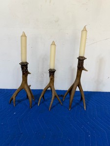 Resin Deer Horn Candle Stick Holders