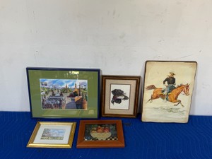 Lot of Pictures - Frederic Remington picture - lab with wood duck  - city pictures and more