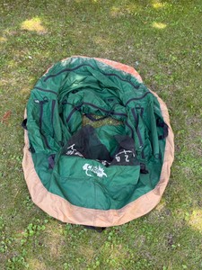 Caddis float tube, commonly known as a belly boat, used for fishing.