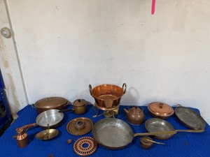 Lot of Copper  Brass Dishware and More