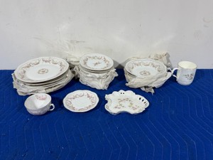 antique porcelain dinnerware set manufactured by Zeh, Scherzer & Co. (Z.S. & Co.) from Bavaria, Germany, featuring the popular Orleans pattern