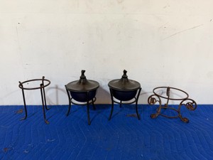 2 - Patio Life 12-in Copper Citronella Tabletop Torchs and 2 Stands