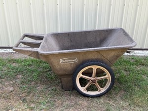 Rubbermaid Commercial Big Wheel Cart, specifically the heavy-duty agricultural and utility model FG564200BLA.