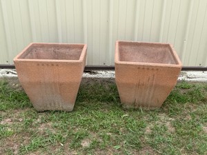 tapered square terracotta planter - very heavy