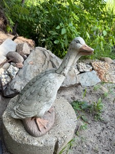 Concrete Duck Statue - Has Many Cracks