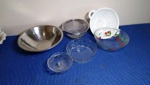 stainless & glass bowls, strainers and more