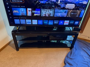3 Tier Glass Entertainment Center Black framed with black glass - (Entertainment Center Only)