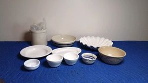 Pottery bowls, restaurant dishes and more