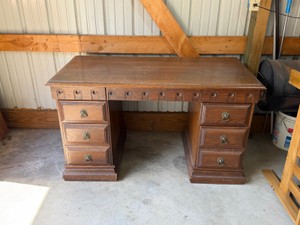 vintage solid wood desk - conant ball furniture makers