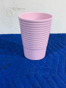 Vtg Pink German Pottery Vase 6.5 Tall, 5 Rim, And 3.25 Base