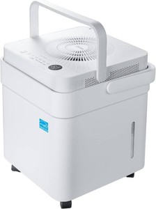 $299 Midea Cube 50 Pint Dehumidifier for Basement and Rooms at Home for up to 4,500 Sq. Ft., Built-in Pump, Drain Hose Included, Smart Control, Compatible with Alexa (White)