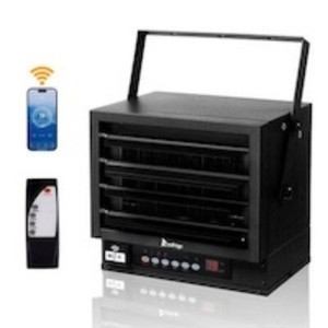 $173 6000-Watt 240-Volt Electric Forced Air Garage Fan Heater with Remote and WiFi Function in Blue