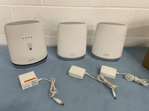 Orbi CBR750 Tri-band Wi-Fi 6 Wireless Mesh Cable Modem Router and Two (2) Extended Network Satellite Units