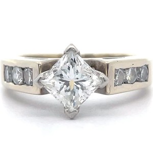 1.30 Carat Natural Diamond Princess Cut Channel Engagement Ring in 14k Gold VIDEO