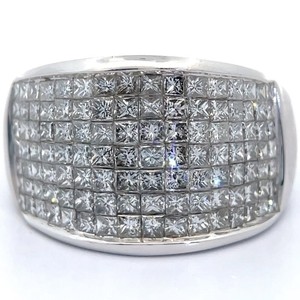 Stunning 3.00 Carat Natural Diamond Invisible Set Diamond Estate Ring in 14K White Gold (13.92 Grams) $12,800 Retail VIDEO