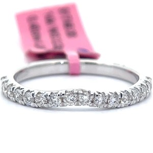 NEW 0.40 Carat Diamond Slight Curved Ring in 14k White Gold w Report VIDEO