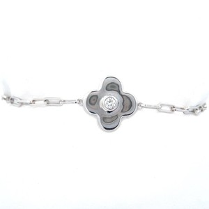 Diamond Four-Petal Flower Charm Paperclip Bracelet VIDEO