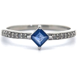 Natural Sapphire & Diamond Delicate Stacking Ring VIDEO