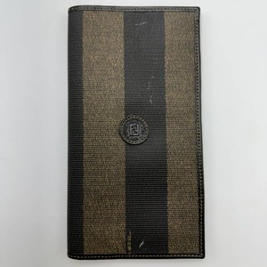 Fendi Pequin Stripe Continental Wallet in Coated Canvas & Leather