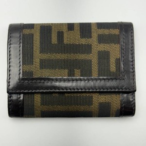 Fendi Zucca Canvas & Black Patent Leather 6-Key Holder Wallet