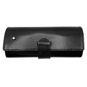 Montblanc Meisterstck Black Leather Pen Case  Travel Organizer with Strap Closure